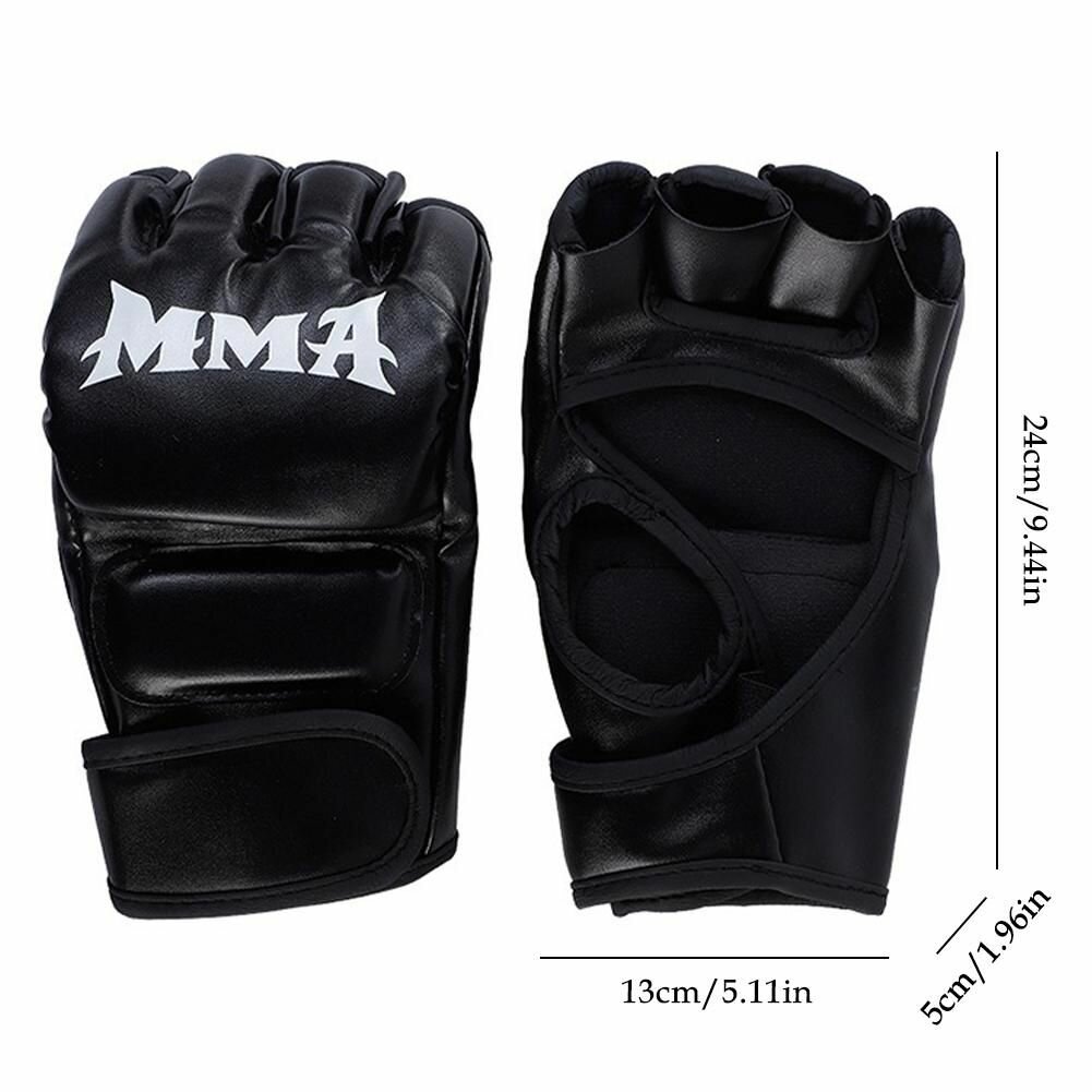 Боксерские перчатки Половина пальца Воздухопроницаемый Подходит для ММА кикбоксинга тайского бокса и других видов спорта.