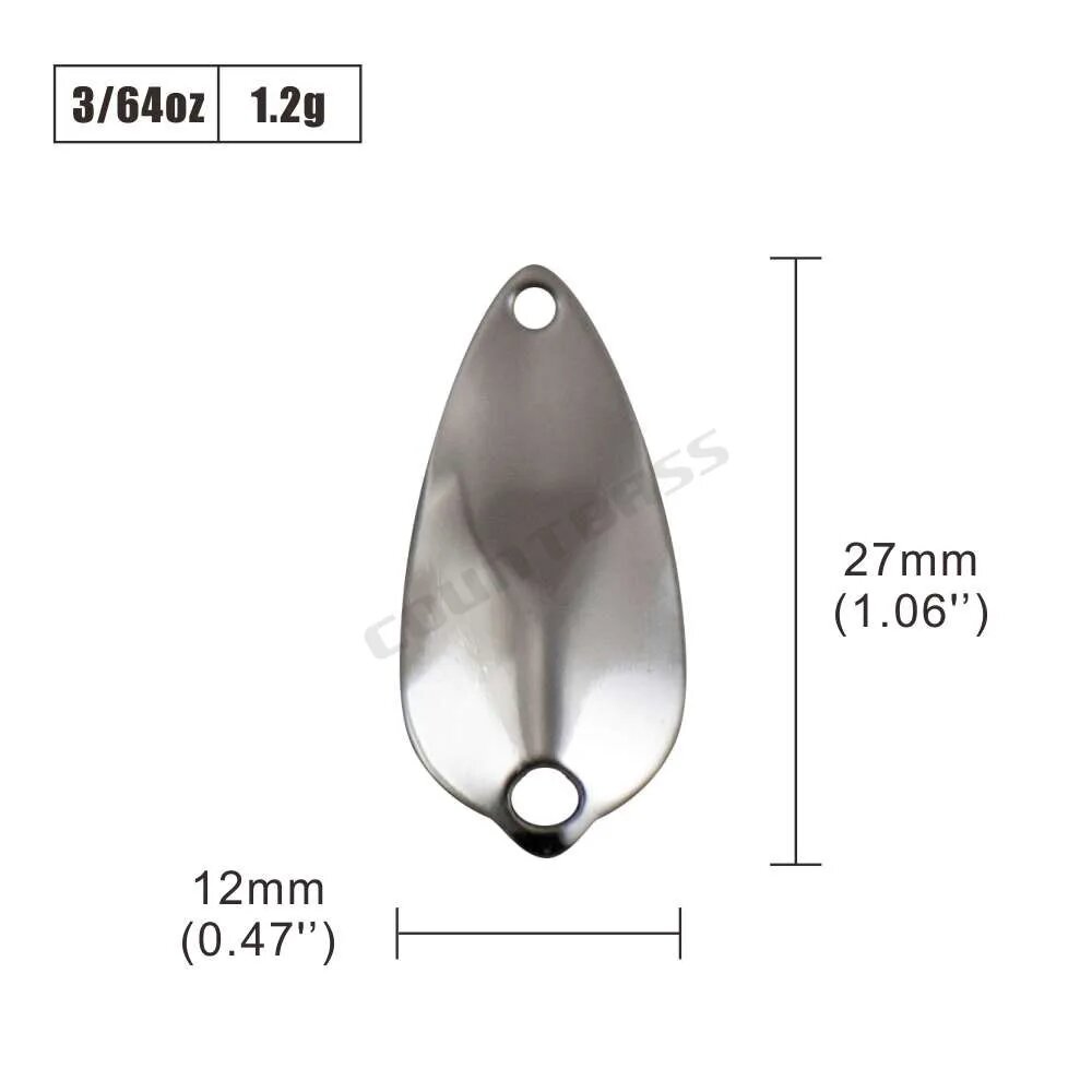 COUNTBASS 50 шт. латунные ложки для ловли форели 1,2 г Nickel 50PCS