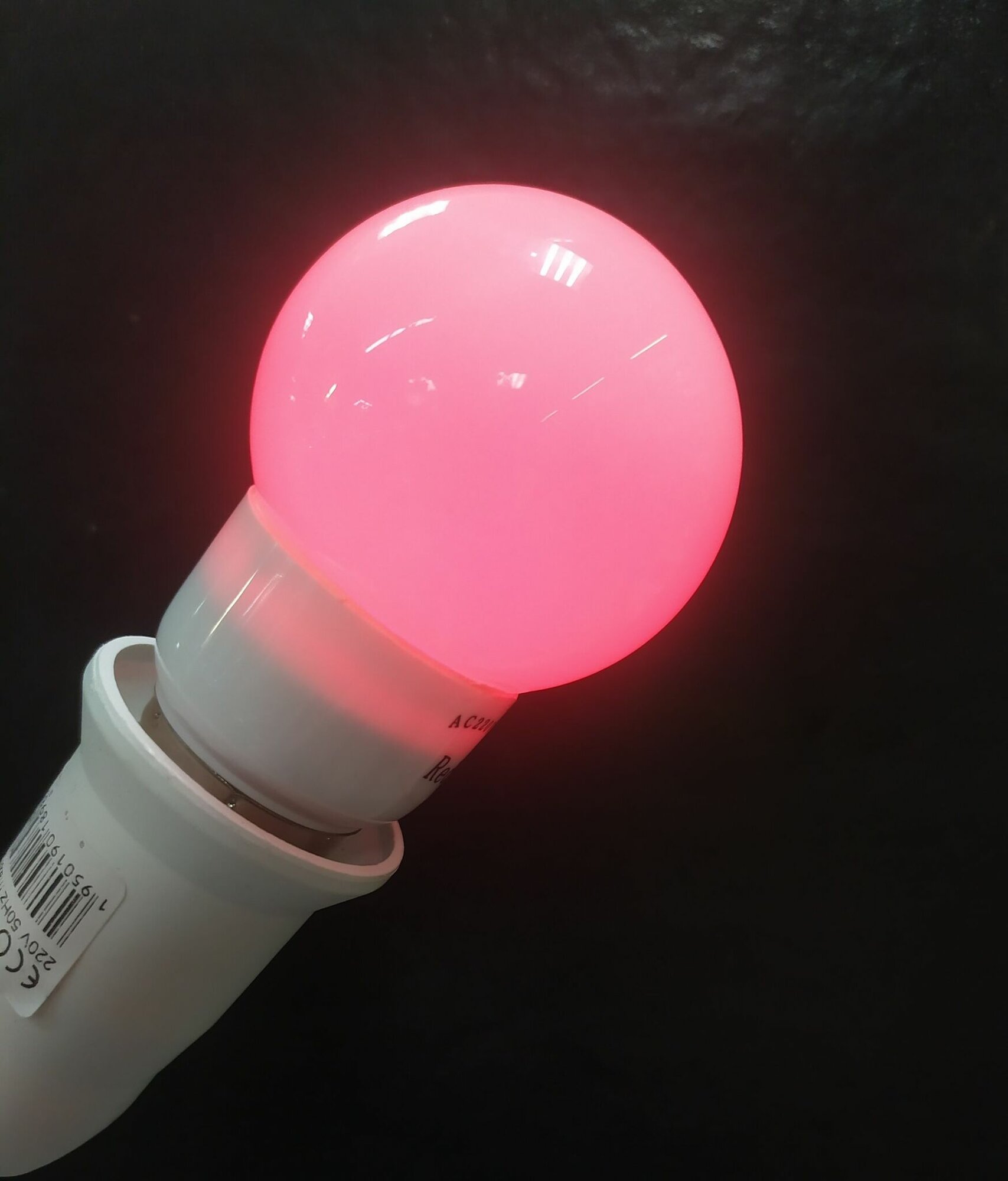 Лампа светодиодная Е27 d50 LED6 220В 1Вт красный