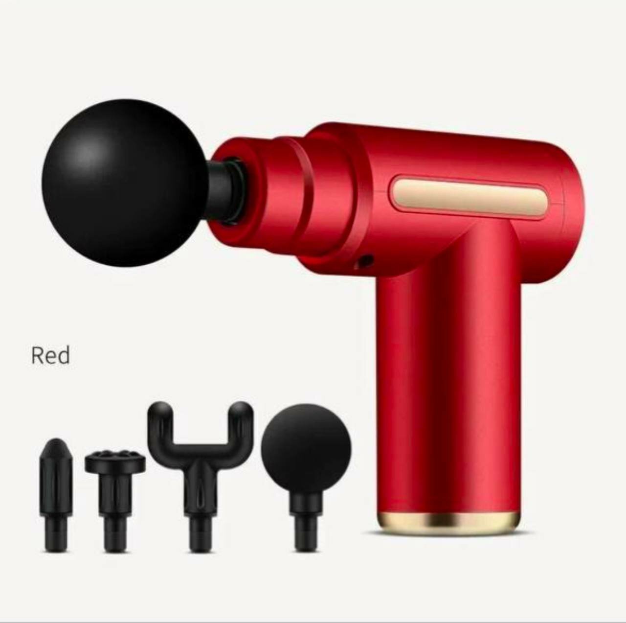 Массажер MASSAGE GUN, для спины и тела, перкуссионный, 6 скоростей, красный