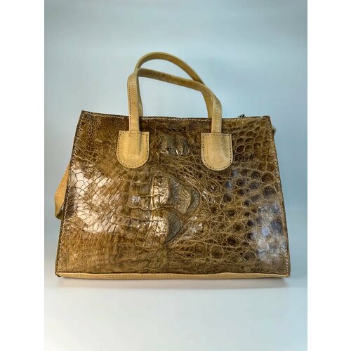 Сумка шоппер , желтый, коричневый