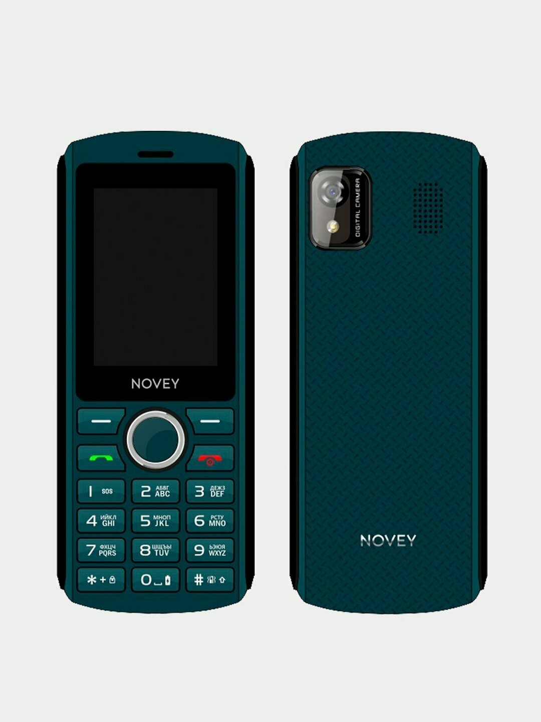 Кнопочный мобильный телефон Novey P80 с 2 SIM - слотами, темно-зелёный