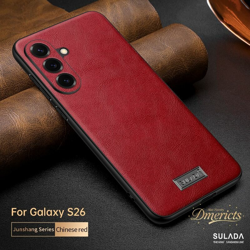 Роскошная кожа чехол для Samsung Galaxy S26 (Самсунг Галакси С26), Металлический кронштейн
