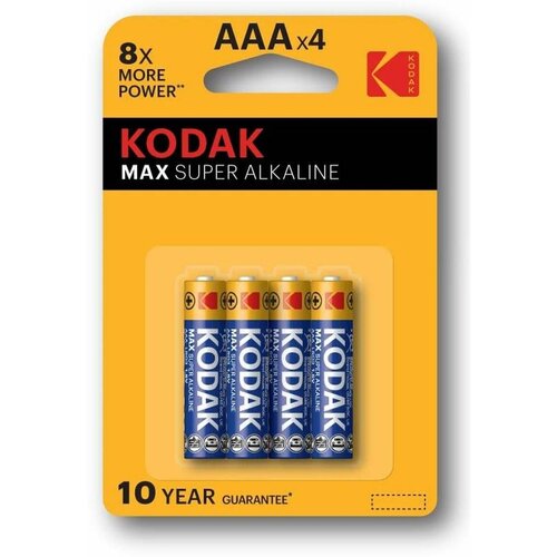 Батарейки щелочные Kodak - тип AAA, 1.5В, 4 шт. в упаковке