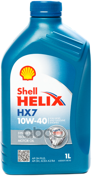 Shell Масло Моторное Helix Hx-7 10W40 A3/B4/Sn+ П/Синт.1л Shell