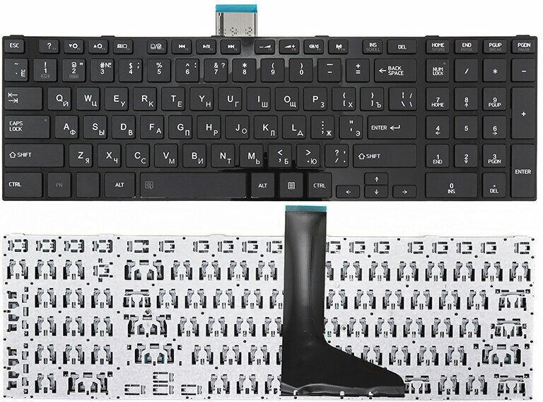 Клавиатура для ноутбука Toshiba L50D-A L70-A S50-A черная плоский Enter
