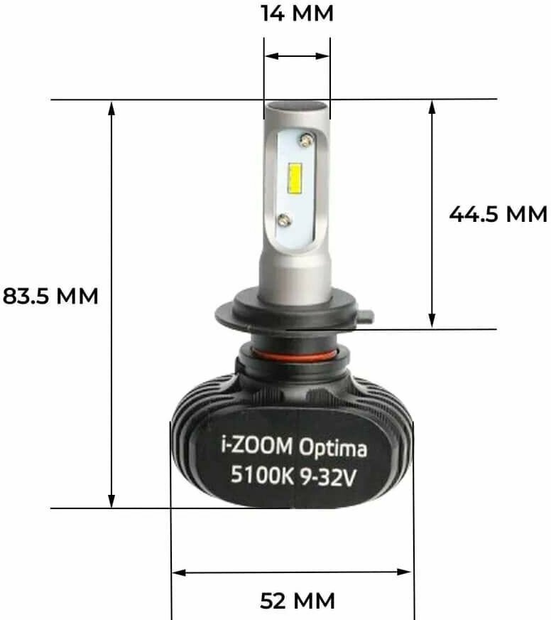 Светодиодные лампы H7 Optima LED i-ZOOM, Seoul-CSP, Warm White, 9-32V, комплект - 2 лампы