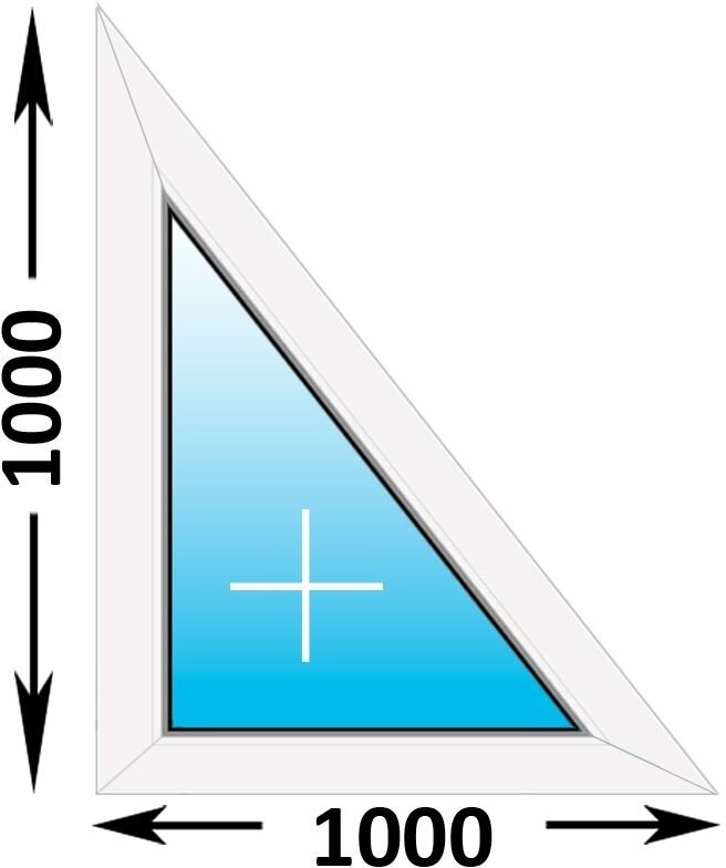 Пластиковое окно Veka WHS треугольное глухое левое 1000x1000 (ширина Х высота) (1000Х1000)