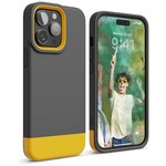 Чехол Elago GLIDE для iPhone 14 Pro Max, серый/желтый - изображение