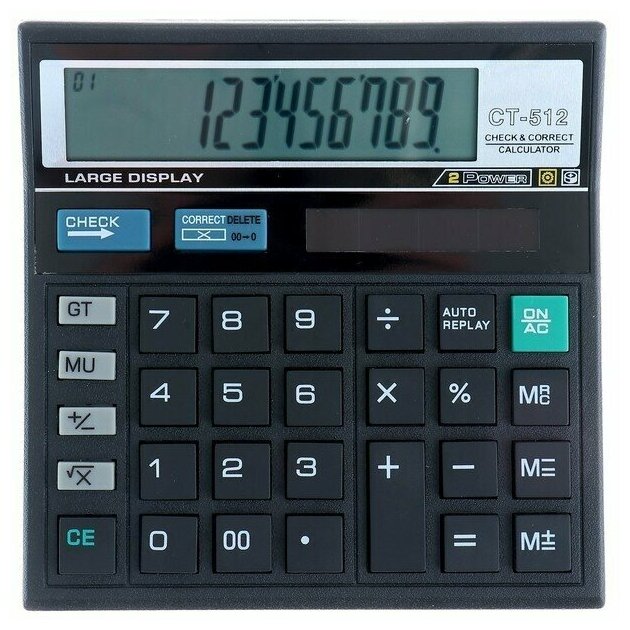 Калькулятор настольный 12-разрядный CT-512 двойное питание