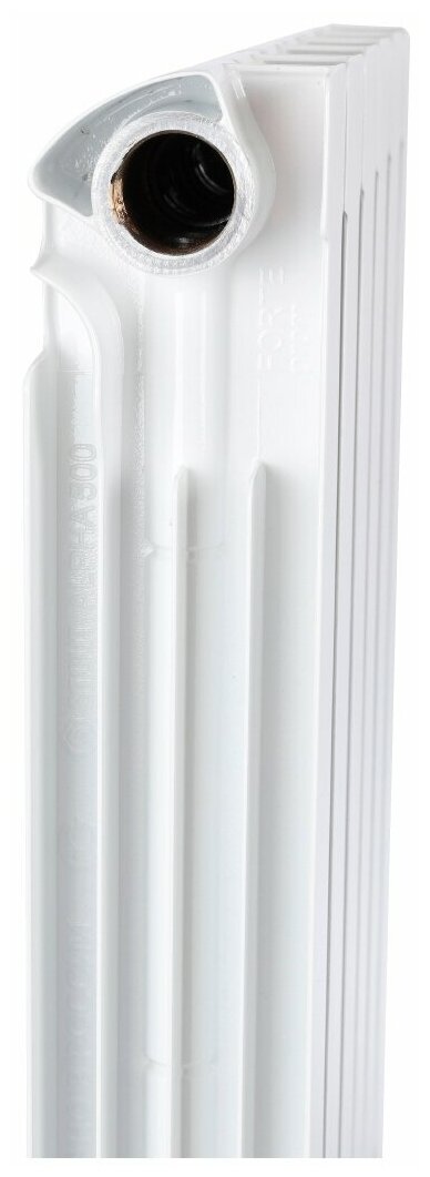 Радиатор Stout Alpha 500 биметалл 10 секций боковое подключение цвет белый - фото №6