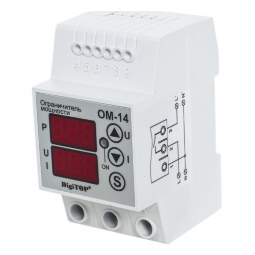 Реле контроля мощности Digitop OM-14 63 А 400 В реле контроля напряжения digitop vp 380в 10 а 400 в