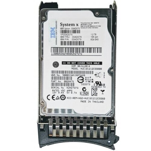 Жесткий диск IBM 00AD079 12Tb 10000 SAS 25 HDD 5678000₽