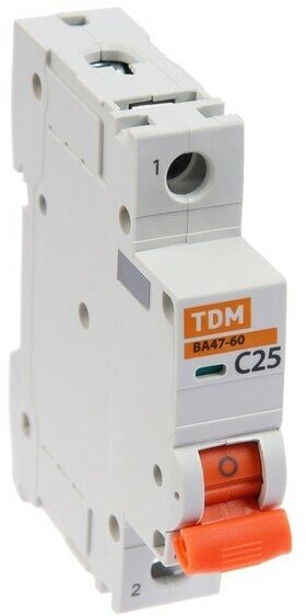 TDM ELECTRIC Выключатель автоматический TDM ВА47-60, 1п, 25 А, 6 кА, C, SQ0223-0079