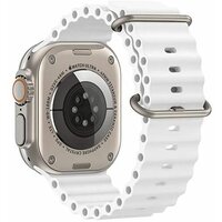 Ремешок для смарт-часов X8+ Ultra / X8 Ultra / X8 Pro+ / X8 Pro / Apple Watch, Ocean Band, силиконовый белый, 42-49mm
