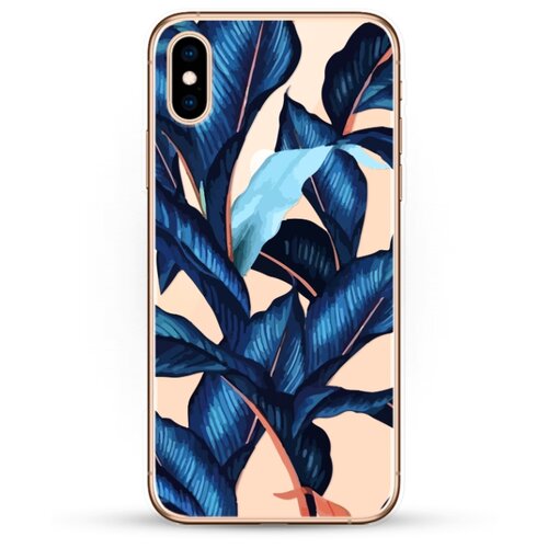 фото Силиконовый чехол синие листья на apple iphone xs max andy & paul