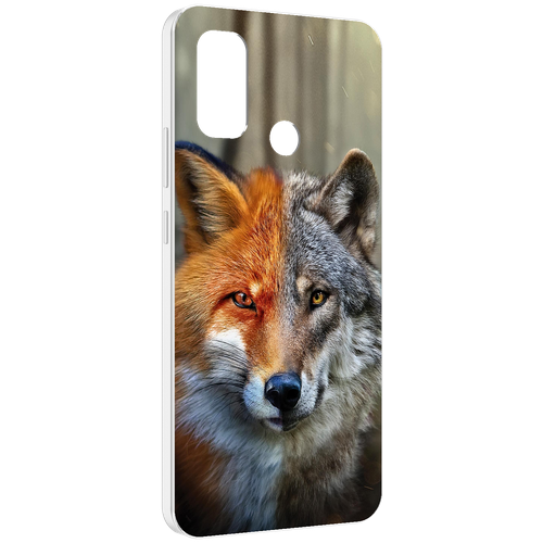 Чехол MyPads волк-лиса для UleFone Note 10P / Note 10 задняя-панель-накладка-бампер