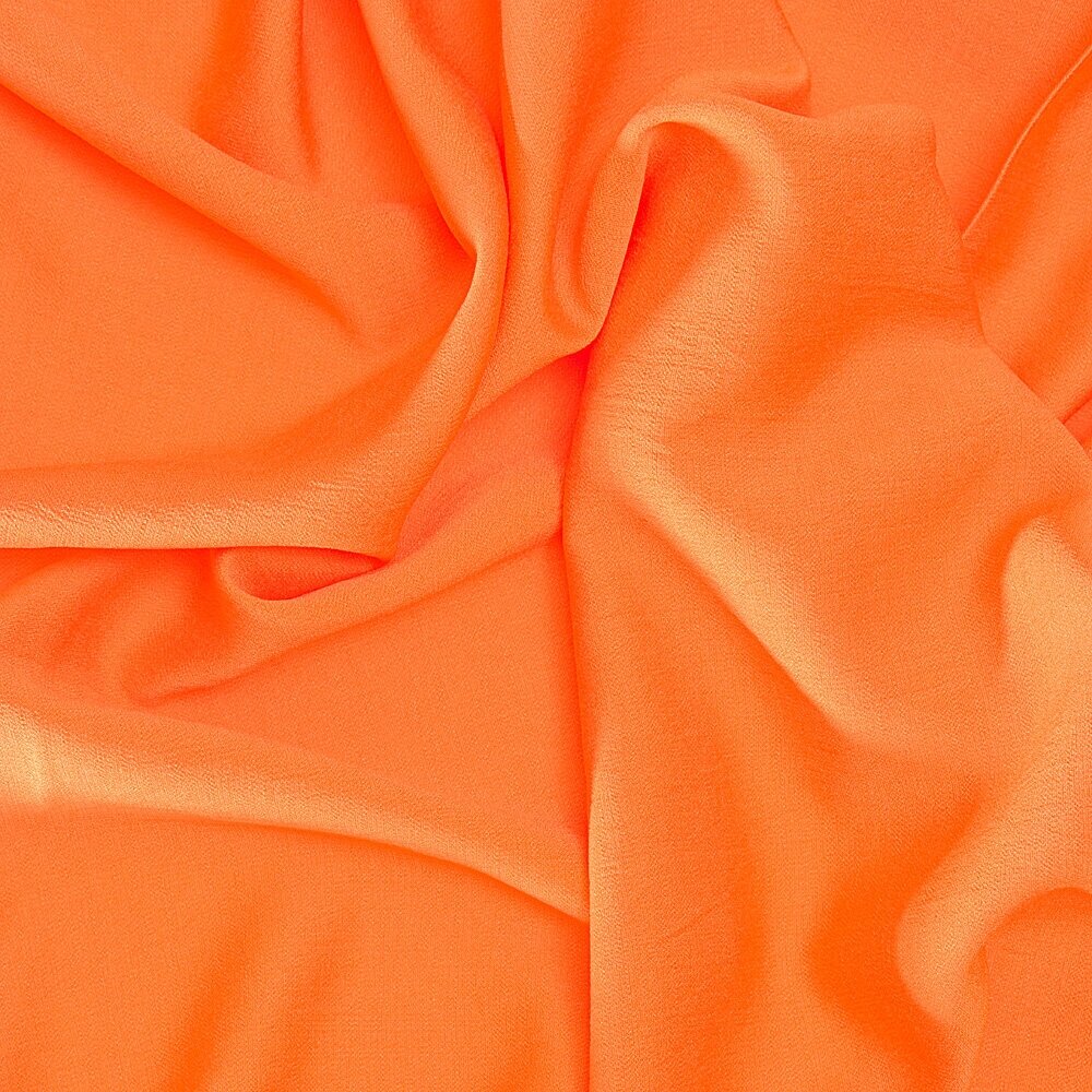 Ткань плательно-костюмная "Французский лен" оранжевый без рисунка (2720-4)