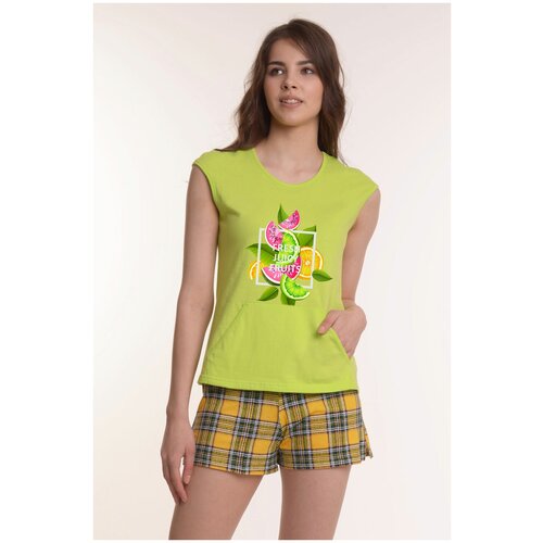 фото Женский костюм домашний арт. 23-0077 голубой 48 кулирка моделлини modellini