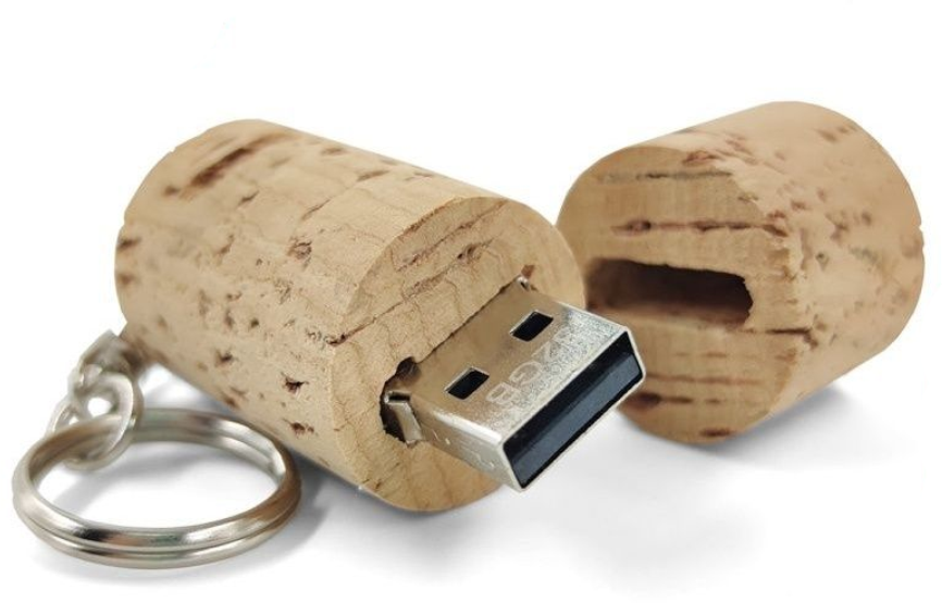 Подарочная Флешка Bamboowood Пробка брелок 64 GB 2.0