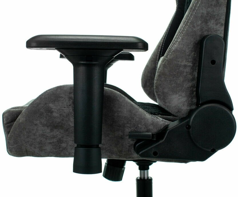 Кресло Zombie Viking 7 KNIGHT текстиль/эко. кожа серый/черный