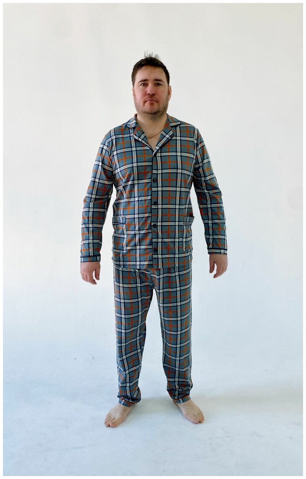 Пижама мужская со штанами хлопковая - фотография № 1