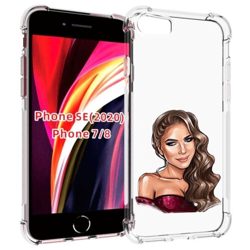 Чехол MyPads девушка-с-улыбкой женский для iPhone 7 4.7 / iPhone 8 / iPhone SE 2 (2020) / Apple iPhone SE3 2022 задняя-панель-накладка-бампер чехол mypads девушка с котом голубые глаза женский для iphone 7 4 7 iphone 8 iphone se 2 2020 apple iphone se3 2022 задняя панель накладка бампер