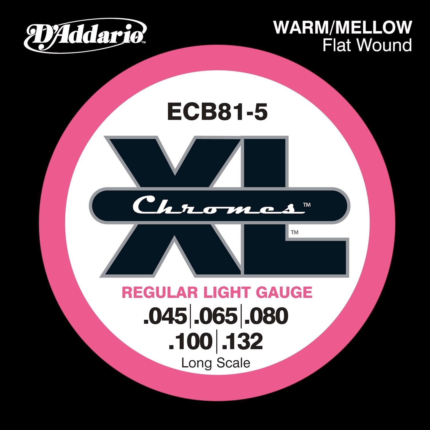 D'Addario ECB81/5 струны для 5 стр. БАС-гит. Soft, хром, плоск. оплётка, 45-132