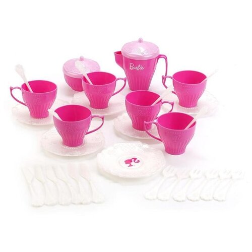 фото Набор посуды нордпласт барби 631 розовый/ белый