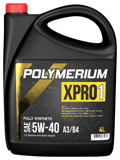 HC-синтетическое моторное масло Polymerium XPRO1 5W-40 A3/B4