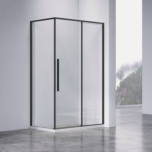 Изображение товара Душевой уголок Vincea Слим-Н (Slim-N) VSR-4SN9011CLB, 1100*900, черный, стекло прозрачное