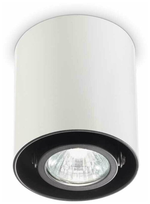 Светильник потолочный накладной Ideal Lux Mood PL1 D90 28Вт 400Лм 3000К GU10 IP20 230В Белый/Черный Металл Поворотный 140841