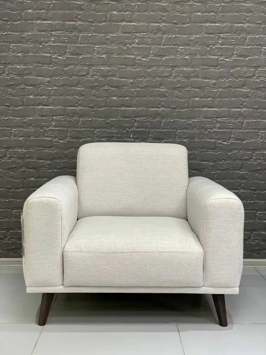 Кресло Valentin/массив, фанера, ткань/серый, коричневый/96x98x83 см