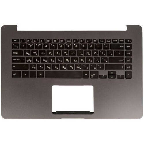 Клавиатура топ-панель для ноутбука Asus UX530UX-1A черная с серым топкейсом с подсветкой 5223₽