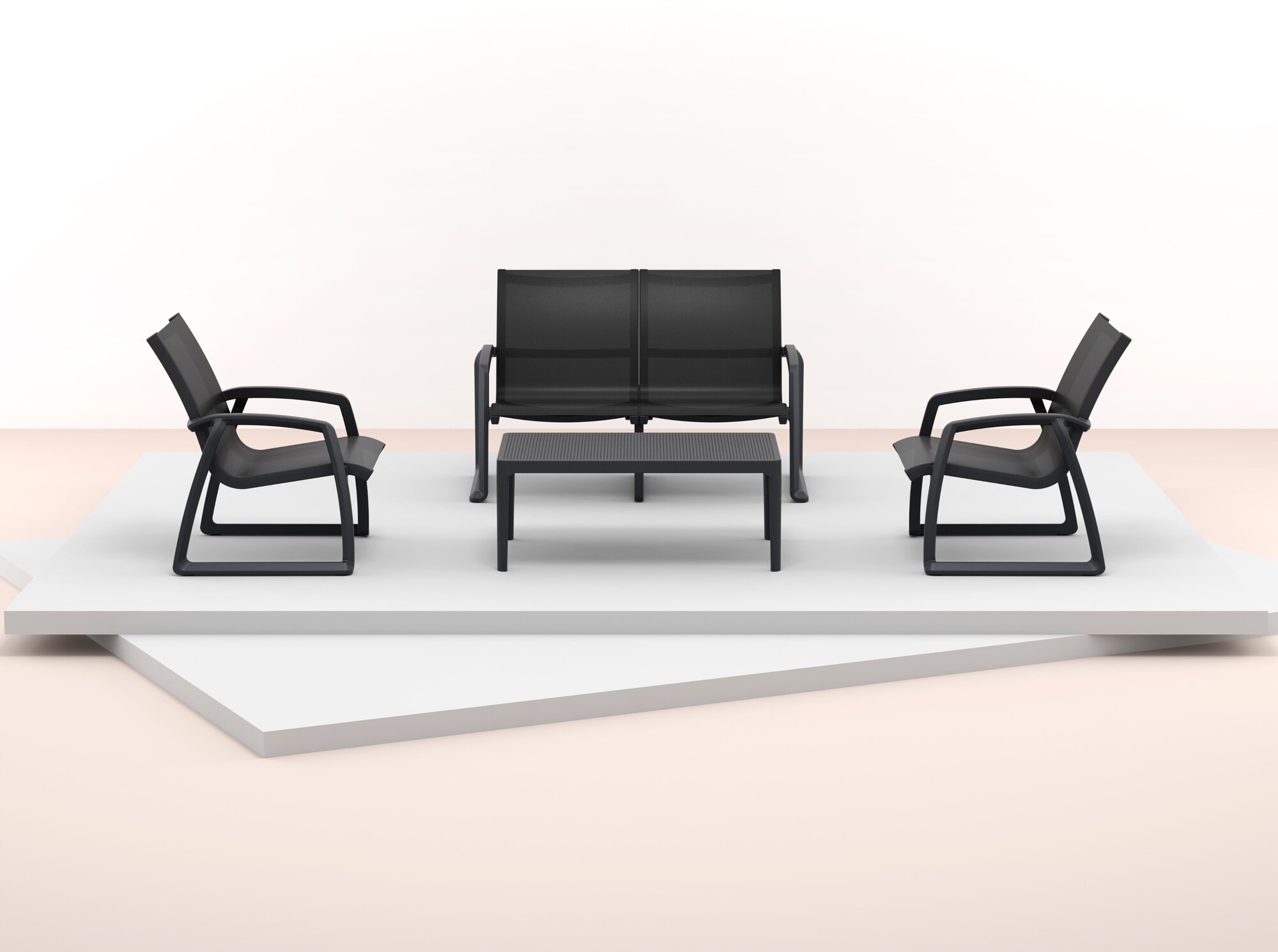 Набор мебели Siesta Contract Pacific Lounge чёрный 4 предмета - фото №3