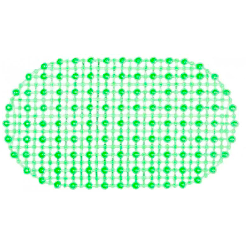 Коврик для ванной противоскользящий на присосках, 65х37 см. / Коврик овальный, цвет зеленый