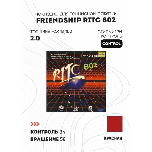 Накладка Friendship Ritc 802 (красный, толщина 2.0)