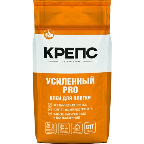 Клей для плитки Крепс Усиленный Pro 5 кг смесь ремонтная крепс 5 кг арт крепс ремсост5