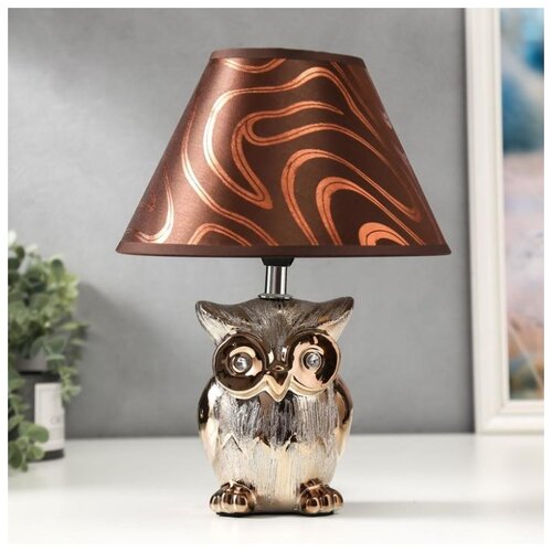 фото Лампа настольная risalux е14, 40 вт, коричнево-золотой, 22*22*30 см