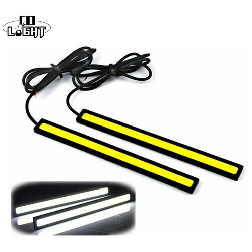 Дневные ходовые огни изготовленные по технологии Chip on Board Размеры прибл 170x15 м x 03 мм Длина провода 17см 322₽