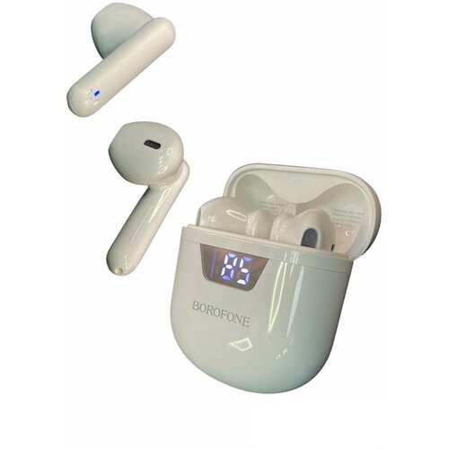 Наушники Borofone BW05 Pure tone true wireless BT headset беспроводные Bluetooth зарядный кейс с дисплеем белые 125000₽