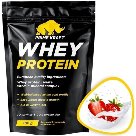 Протеин Prime Kraft WHEY (клубничный йогурт), 900 гр.