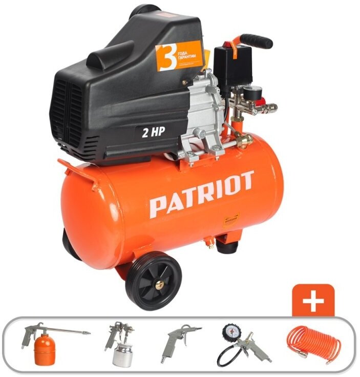 Компрессор поршневой Patriot EURO 24-240K масляный 240л/мин фото