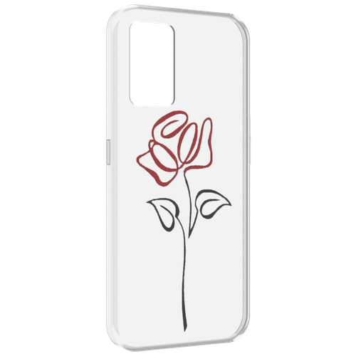 Чехол MyPads цветок в одну линию для Oppo K10 4G задняя-панель-накладка-бампер