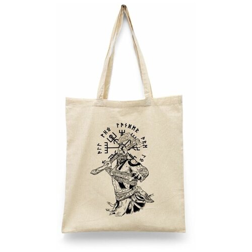 фото Сумка-шоппер унисекс каждому своё "god of war/кратос/бог войны" черная