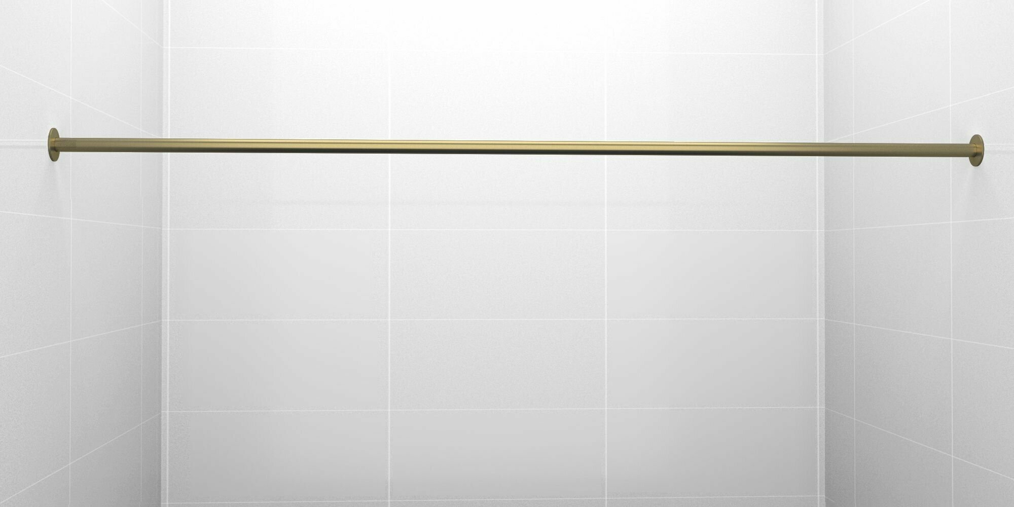 Карниз для ванной 200см (Штанга 20мм) Прямой Усиленный крепление 10см цельный из нержавейки цвет бронза