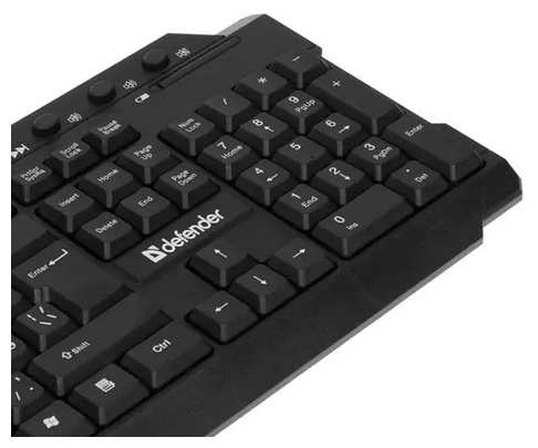 Клавиатура для компьютера беспроводная Defender Element черный мультимедиа