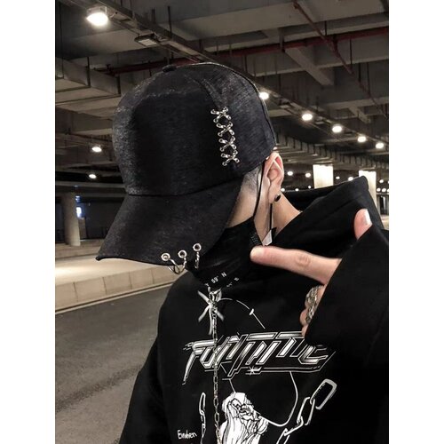 фото Бейсболка котелок , демисезон/лето, размер 52-60, черный comfort hoodies