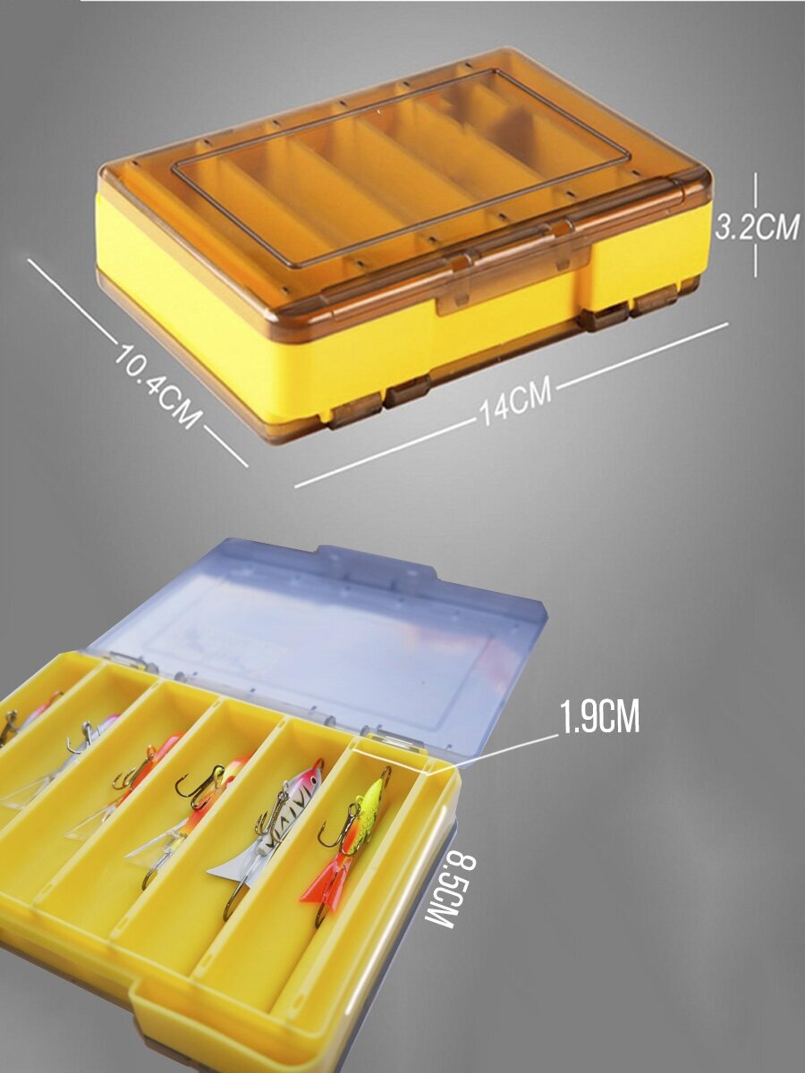 Коробка рыболовная BEARKING двухсторонняя Коробка для воблеров балансиров Бокс рыболовный для приманок Органайзер рыболовный