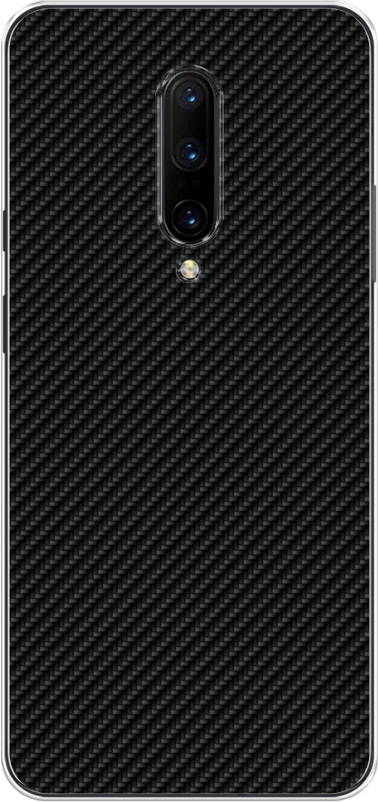 Силиконовый чехол на OnePlus 7 Pro / ВанПлас 7 Про "Черный карбон"